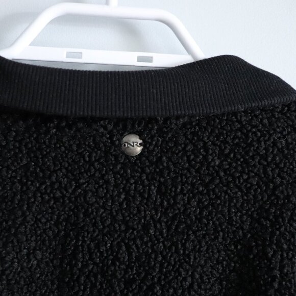 Northern Reflections Women's L Black 1/4 Zip Black Long Sleeve Sherpa Sweater - Picture 6 of 9